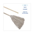 Mops | Boardwalk BWK124C 24 oz. Cotton Fiber Head Deck Mop with 54 in. Wooden Handle (6/Pack) image number 5