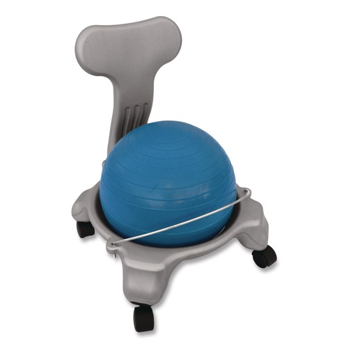 Office Chairs | Champion Sports KDCH 12.5 in. Seat Height Kid's Ball Chair Supports Up to 264 lbs. - Blue Seat, Silver Base image number 0