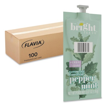 FLAVIA 48025 0.07 oz. Pouch The Bright Tea Co. Freshpack - Peppermint (100/Carton)
