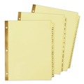 Office Jansan | Avery 11307 11 in. x 8.5 in. 12-Tab Preprinted Laminated Jan. to Dec. Tab Dividers with Gold Reinforced Binding Edge - Buff (1-Set) image number 1