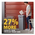 Trash & Waste Bins | Rubbermaid Commercial 2143862 Universal Square Trash Can with Swing Lid 23 gal Plastic Gray image number 3