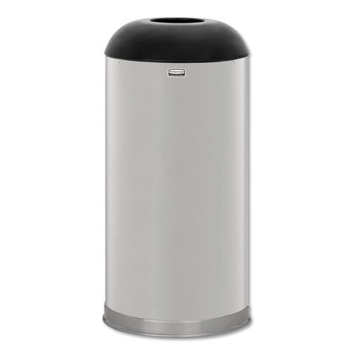 Rubbermaid Commercial FGR32SSSGL 15 gal. European and Metallic Drop-In Dome Top Round Receptacle - Satin Stainless image number 0