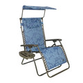 Outdoor Living | Bliss Hammock GFC-465XWBF 360 lbs. Capacity 33 in. Zero Gravity Chair with Adjustable Sun-Shade - Blue Flowers image number 0