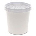 Labor Day Sale! Save $30 off $199! | Pactiv Corp. D16RBLD 3.75 in. Diameter x 3.88 in. h 16 oz Paper Round Food Container and Lid Combo - White (250/Carton) image number 1
