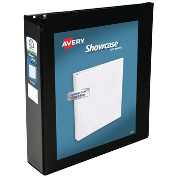 Avery 11 in. x 8.5 in. 3 Rings 2 in. Capacity Showcase Economy View Binders with Slant Rings - Black