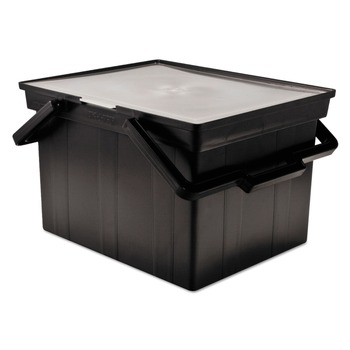 Advantus TLF-2B Companion Portable File Storage Box, Legal/letter, Plastic, Black