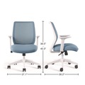 Office Chairs | Alera ALEWX42BME24 17.09 in. to 20.83 in. Seat Height Up to 275 lbs. Wessex Ergonomic Fabric Mesh Swivel Task Chair - Seafoam Seat/Back, White Base image number 4