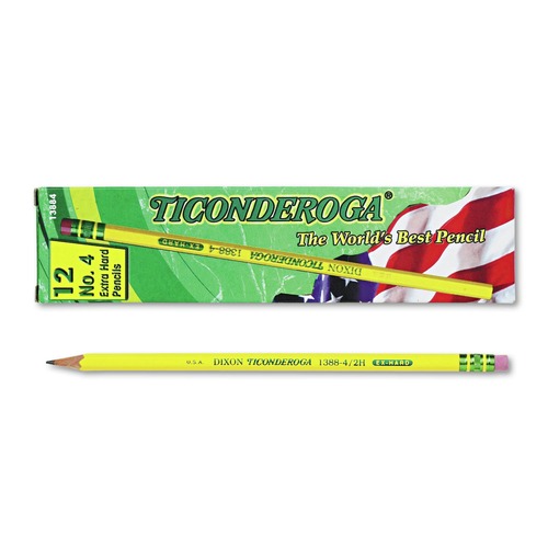 Pencils | Ticonderoga X13884 2H (No. 4) Pencils - Black Lead/Yellow Barrel (1-Dozen) image number 0