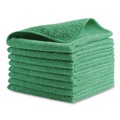 Cleaning Cloths | Rubbermaid Commercial 1820578 12 in. x 12 in. Microfiber Cleaning Cloths - Green (24/Pack) image number 1