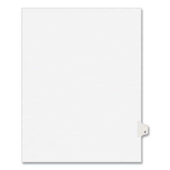 Avery 11 in. x 8.5 in. 26-Tab V Avery Style Preprinted Legal Exhibit Side Tab Index Dividers - White (25/Pack)