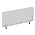 Office Jansan | Alera ALEPP4718 47 in. x 0.5 in. x 18 in. Polycarbonate Privacy Panel - Silver/Clear image number 0