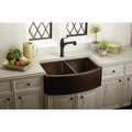 Fixtures | Elkay ECUF3319ACH 33 in. x 22 in. Equal Double Bowl Farmhouse Sink (Copper) image number 1