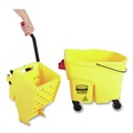 Mop Buckets | Rubbermaid Commercial FG618688YEL 44 qt. WaveBrake 2.0 Side-Press Plastic Bucket/Wringer Combos - Yellow image number 4