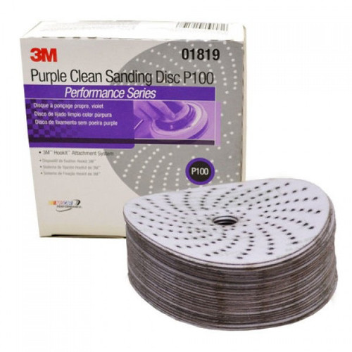 Grinding Sanding Polishing Accessories | 3M 1819 6 in. P100C Purple Clean Sanding Hookit Disc (50-Pack) image number 0