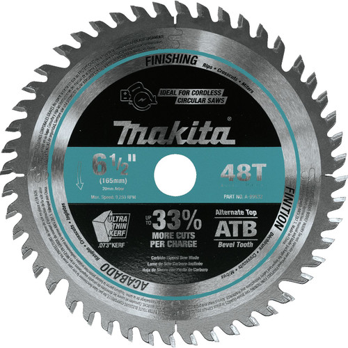 Circular Saw Accessories | Makita A-99932 6-1/2 in. 48T Carbide-Tipped Cordless Plunge Saw Blade image number 0