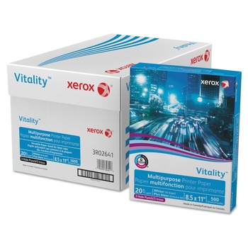 Xerox 8-1/2 in. x 11 in. Vitality Multipurpose 3 Hole Punched Paper - White (5000/Carton)
