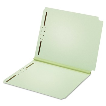 Pendaflex 2 in. Expansion 2 Fasteners Letter Size Dual-Tab Pressboard Fastener Folder - Light Green Exterior (25/Box)