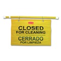 Safety Equipment | Rubbermaid Commercial FG9S1600YEL Site Safety Multi-Lingual 50 in. x 1 in. x 13 in. Hanging Sign - Yellow image number 1