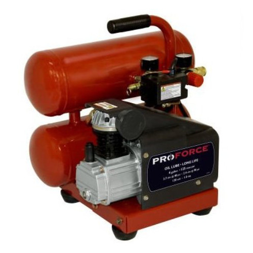 Portable Air Compressors | ProForce VSF1080421 1 HP 4 Gallon Oil-Free Twin Stack Air Compressor image number 0