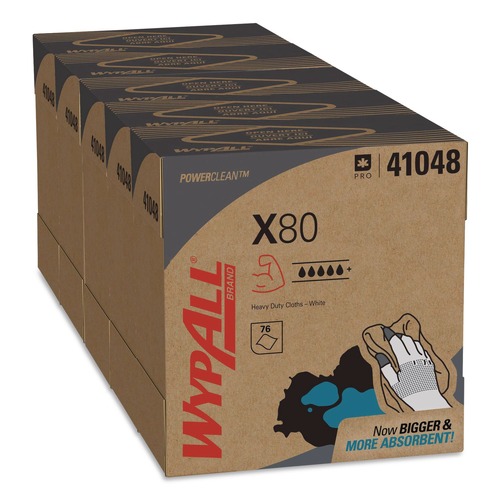 Office Jansan | WypAll 41048 8.34 in. x 16.8 in. POP-UP Box HYDROKNIT X80 Cloths - White (400/Carton) image number 0
