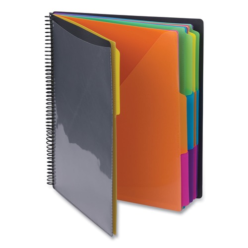 Office & Office Supplies | Smead 89206 24 Letter-Size Sleeves Poly Project Organizer - Gray with Bright Pockets image number 0