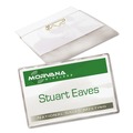 Office Jansan | Avery 74549 3.5 in. x 2.25 in. Top Load Pin-Style Badge Holder with Laser/Inkjet Insert - White (100/Box) image number 1