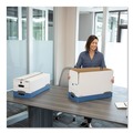  | Bankers Box 0070503 15.25 in. x 19.75 in. x 10.75 in. STOR/FILE Medium-Duty Strength Storage Boxes for Legal Files - White/Blue (4/Carton) image number 3