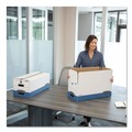 Office Jansan | Bankers Box 0070503 15.25 in. x 19.75 in. x 10.75 in. STOR/FILE Medium-Duty Strength Storage Boxes for Legal Files - White/Blue (4/Carton) image number 3