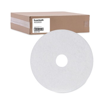 Boardwalk 17 in. Diameter Polishing Floor Pads - White (5/Carton)