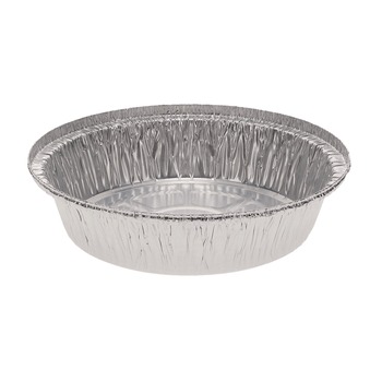 Pactiv Corp. Y52730 7 in. Diameter x 1.53 in. h 24 oz Aluminum Take-Out Container - Silver (250/Carton)