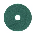 Cleaning & Janitorial Accessories | Boardwalk BWK4017GRE 17 in. Diameter Heavy-Duty Scrubbing Floor Pads - Green (5/Carton) image number 1