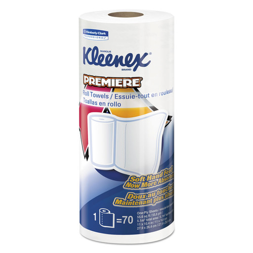 Cleaning & Janitorial Supplies | Kleenex 13964 11 in. x 10.4 in. Premiere Kitchen Roll Towels - White (70/Roll, 24 Rolls/Carton) image number 0