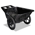 Cleaning Carts | Rubbermaid Commercial FG564200BLA 32.75 in. x 58 in. x 28.25 in. 300 lbs. Capacity Big Wheel Agriculture Wheelbarrow - Black image number 0