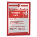 Office Jansan | Durable 476803 DURAFRAME 8.5 in. x 11 in. Sign Holder - Red Frame (2/Pack) image number 3