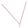 Cutlery | Dixie HS551 5.5 in. Plastic Unwrapped Hollow Stir-Straws - White/Red (10000/Carton) image number 0