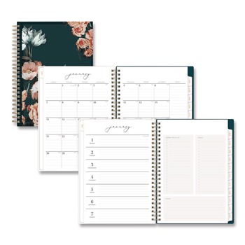 Blue Sky 8.63 in. x 5.88 in. 12-Month (Jan to Dec): 2026 Life Note-It Dania Weekly/Monthly Planner - Floral Artwork, Teal/Pink/Blue Cover