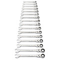 Ratcheting Wrenches | GearWrench 86728 16-Piece 90-Tooth 12 Point Metric Flex Head Combination Ratcheting Wrench Set image number 2