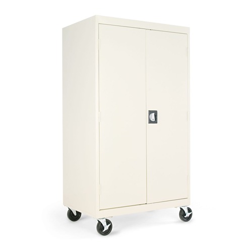  | Alera CM6624PY 36 in. x 24 in. x 66 in. Assembled Mobile Storage Cabinet with Adjustable Shelves - Putty image number 0