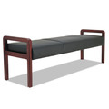  | Alera ALERL2419M Alera Reception Lounge Wl Series Bench, 65 3/4 X 22 1/4 X 22 7/8, Black/mahogany image number 0