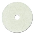 Dusters | Boardwalk BWK4017NAT 17 in. Diameter Natural Burnishing Floor Pads - White (5/Carton) image number 1