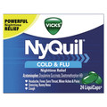 First Aid | Vicks 01440BX NyQuil Cold and Flu Nighttime LiquiCaps (24-Piece/Box) image number 0