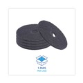Cleaning Cloths | Boardwalk BWK4017BLA 17 in. Diameter Stripping Floor Pads - Black (5/Carton) image number 3