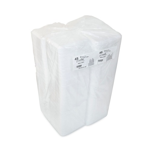 Food Service | Pactiv Corp. 0TF104S00000 9.13 in. x 7.13 in. x 0.65 in. #4 Shallow Foam Meat Tray - White (500/Carton) image number 0