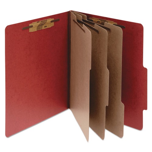 Office Jansan | ACCO A7015038 4 in. Expansion Pressboard Letter Size 8-Fastener Classification Folders - Earth Red Exterior (10/Box) image number 0