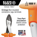 Cable and Wire Cutters | Klein Tools 1005-INS Insulated Crimping and Cutting Tool - Orange image number 1