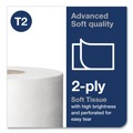 Toilet Paper | Tork 12024402 Advanced 3.48 in. x 751 ft. 2-Ply Septic Safe Mini-Jumbo Roll Bath Tissue - White (12/Carton) image number 4