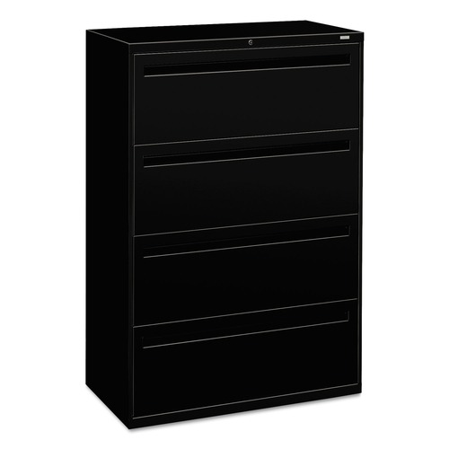 HON H784.L.P 700 Series 36 in. x 18 in. x 52.5 in. Four-Drawer Lateral File - Black image number 0