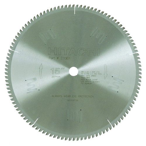 Circular Saw Blades | Hitachi 211001 15 in. 110-Tooth Tungsten Carbide TCG Non-Ferrous Circular Saw Blade image number 0