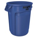 Office Jansan | Rubbermaid Commercial FG263200BLUE 32 Gallon Plastic Vented Round Brute Container - Blue image number 0