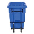 Trash & Waste Bins | Rubbermaid Commercial 2089826 BRUTE 1,250 lb Capacity 1 cu. Yd. Plastic/Steel Frame Rotomolded Recycling Tilt Truck - Blue image number 2